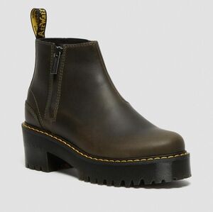 Dr. Martens Women's Rometty Brown Leather Chelsea Platform Boots